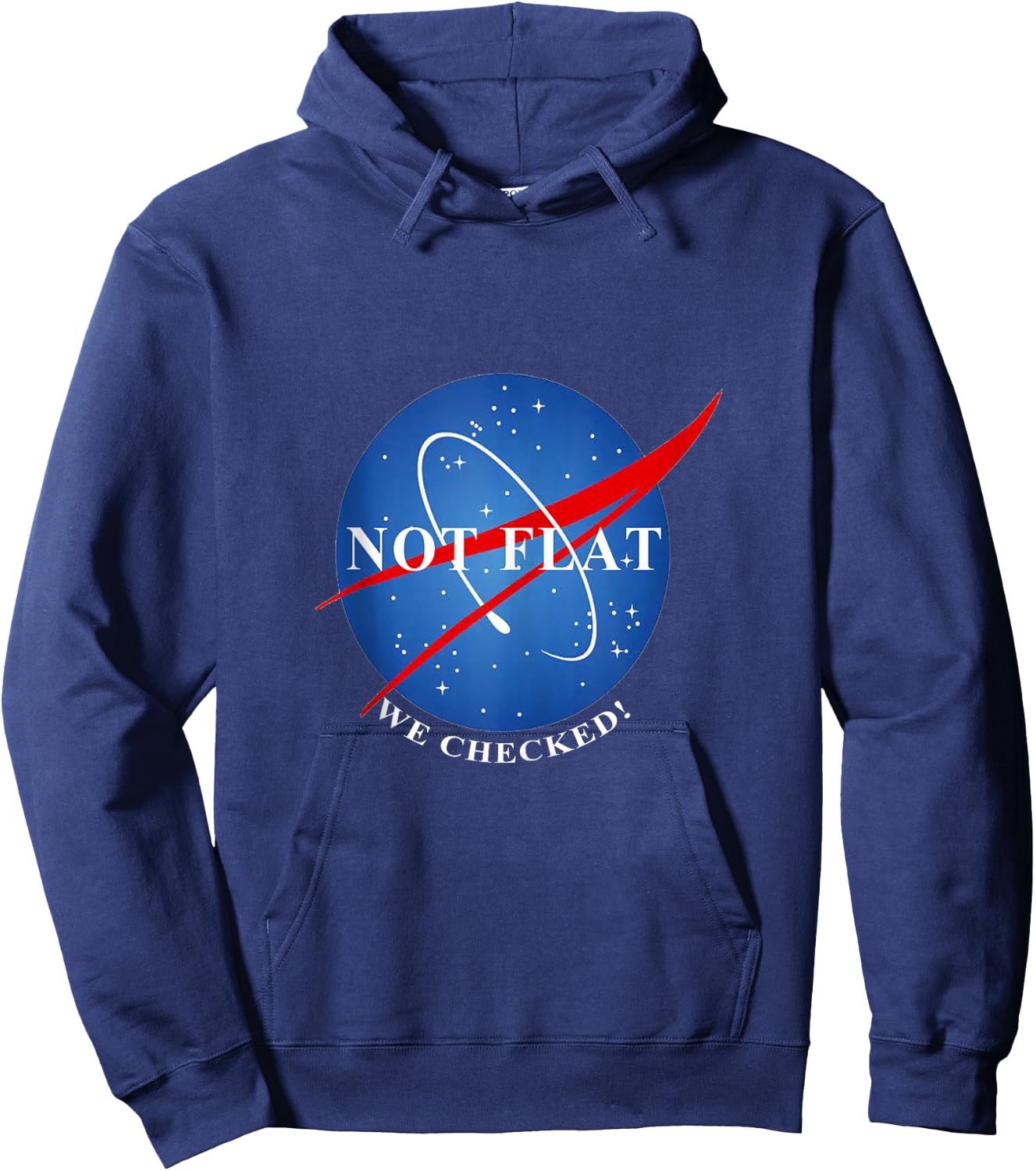 Not Flat We Checked Not Flat Earth Hoodie - Hoodie | Navy