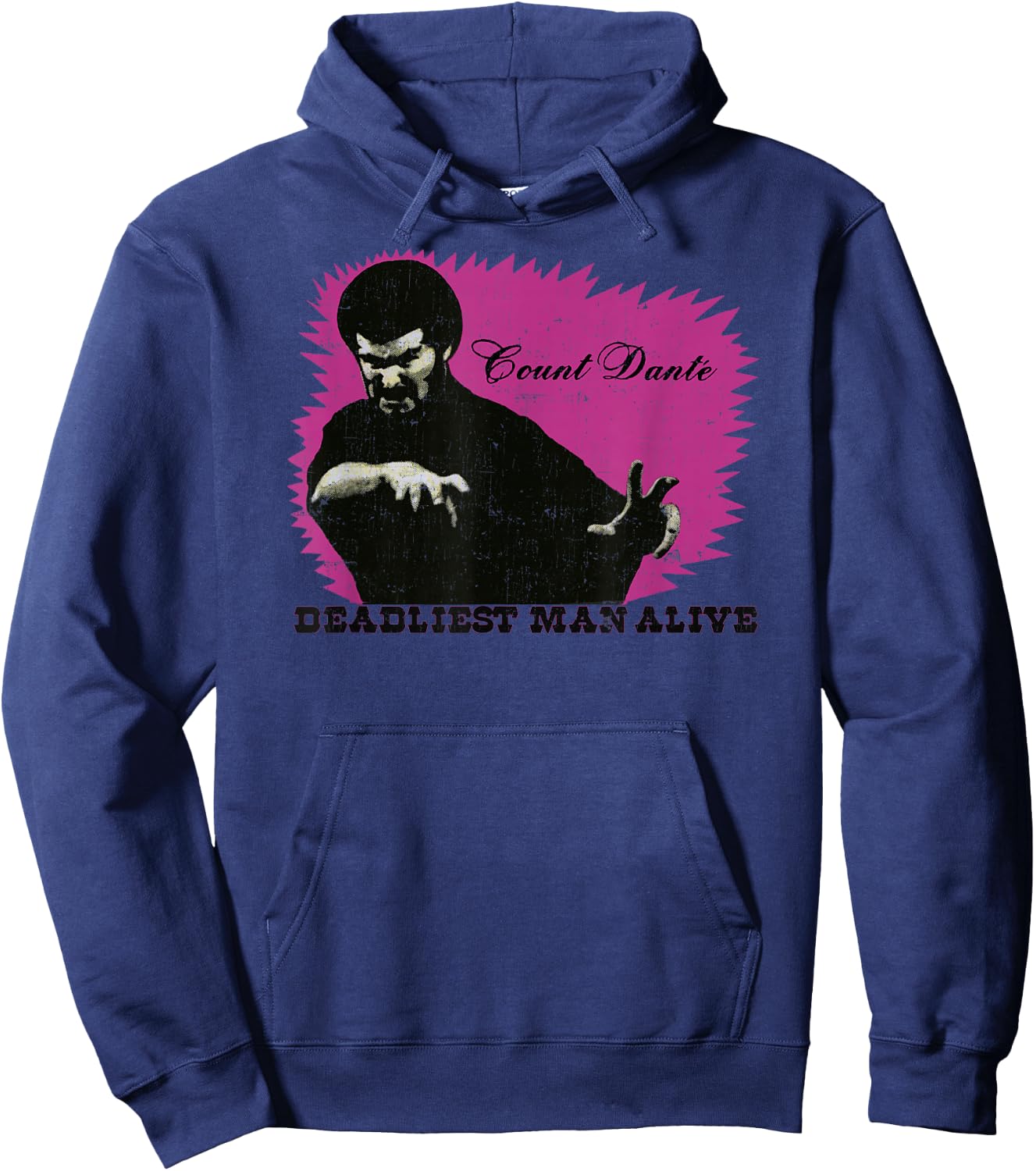 Count Dante Deadliest Man Alive Distressed Graphic Hoodie - Hoodie | Navy