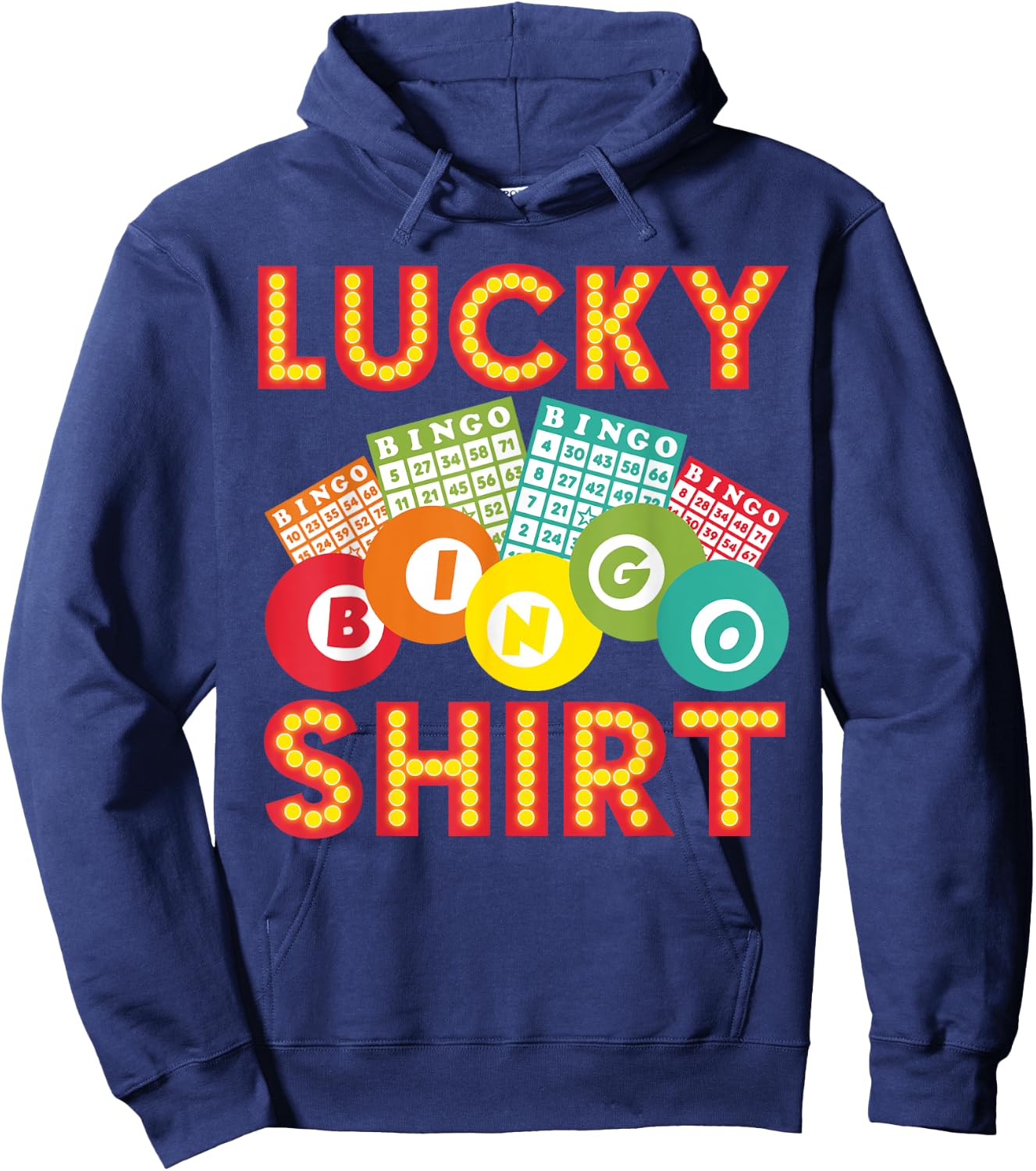 Cute Lucky Bingo Women Casino Bingo Lovers Hoodie - Hoodie | Navy