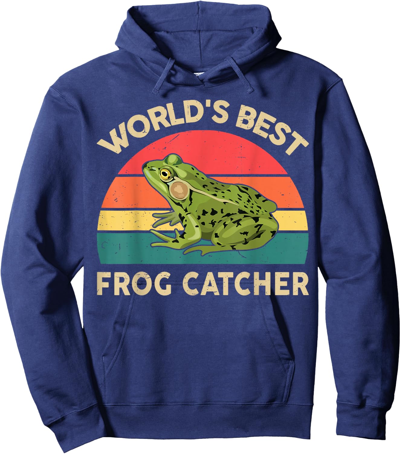 Kids World Best Frog Catcher Toddler Boy Funny Graphic Hoodie - Hoodie | Navy