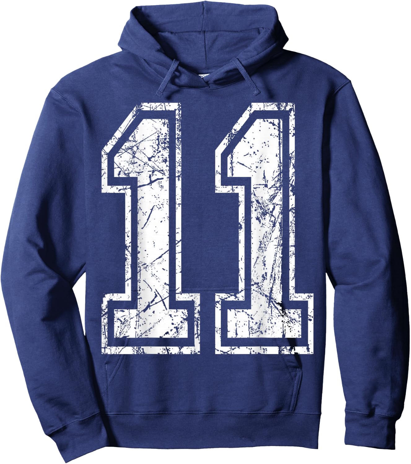 Sports Jersey Grunge Number 11 Team Player Birthday Hoodie - Hoodie | Navy