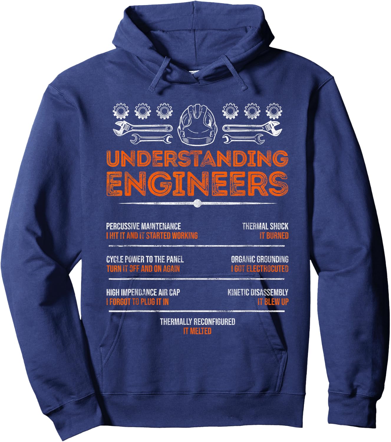 Understanding Engineers Funny and Humorous Engineering Hoodie - Hoodie | Navy