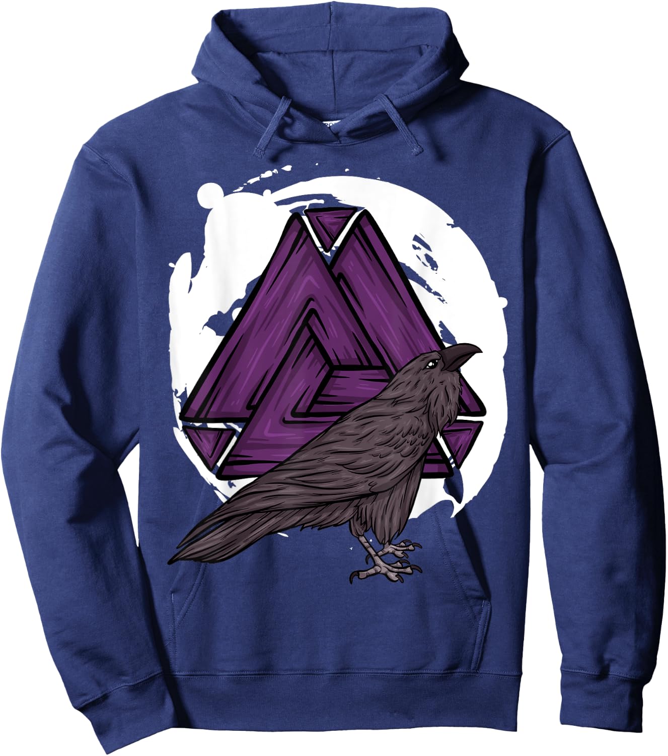 Viking Norway Norwegian Scandinavian Valhalla Raven Hoodie - Hoodie | Navy