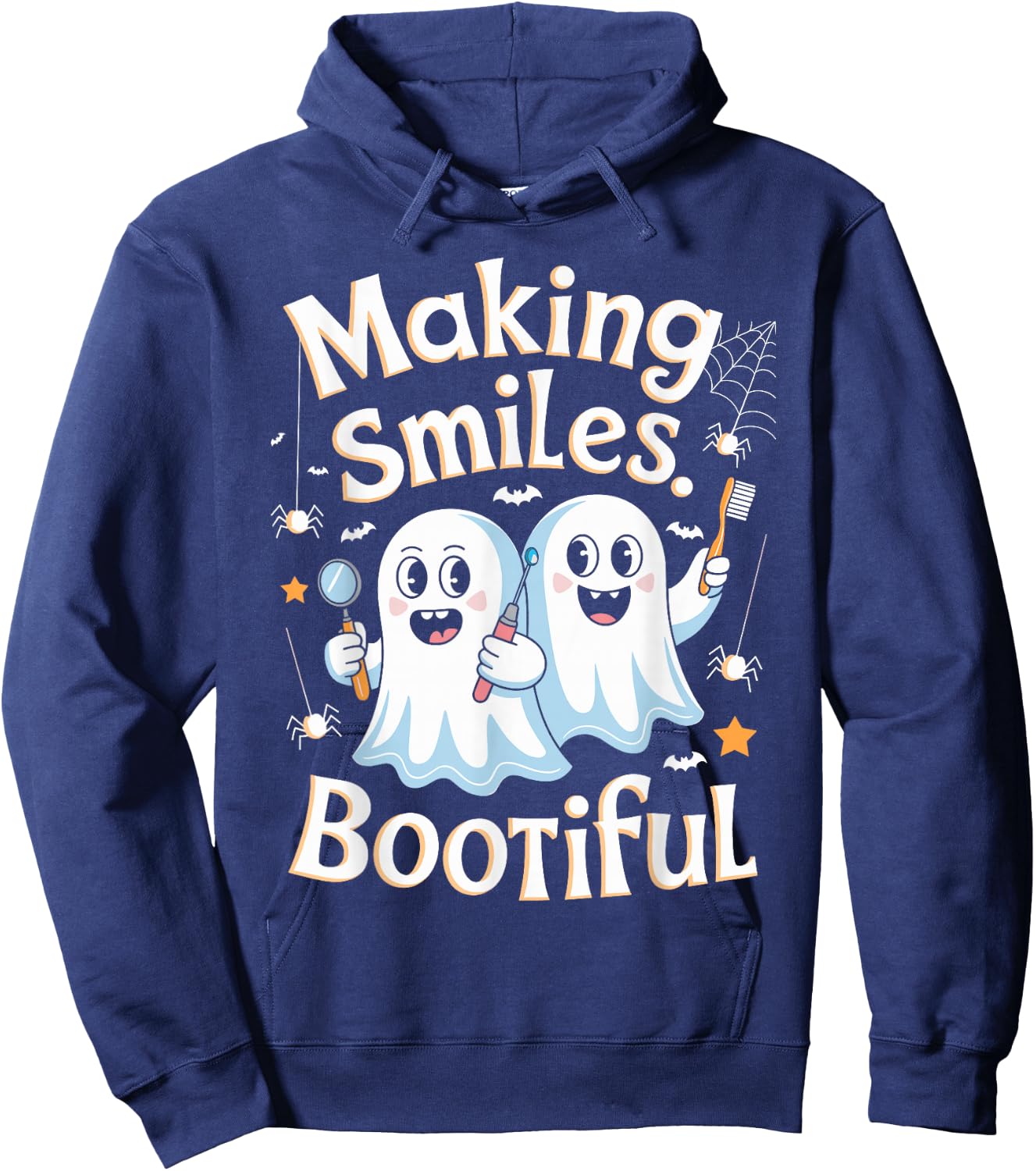 Making Smiles Bootiful Halloween Dentist Dental Assistance Hoodie - Hoodie | Navy