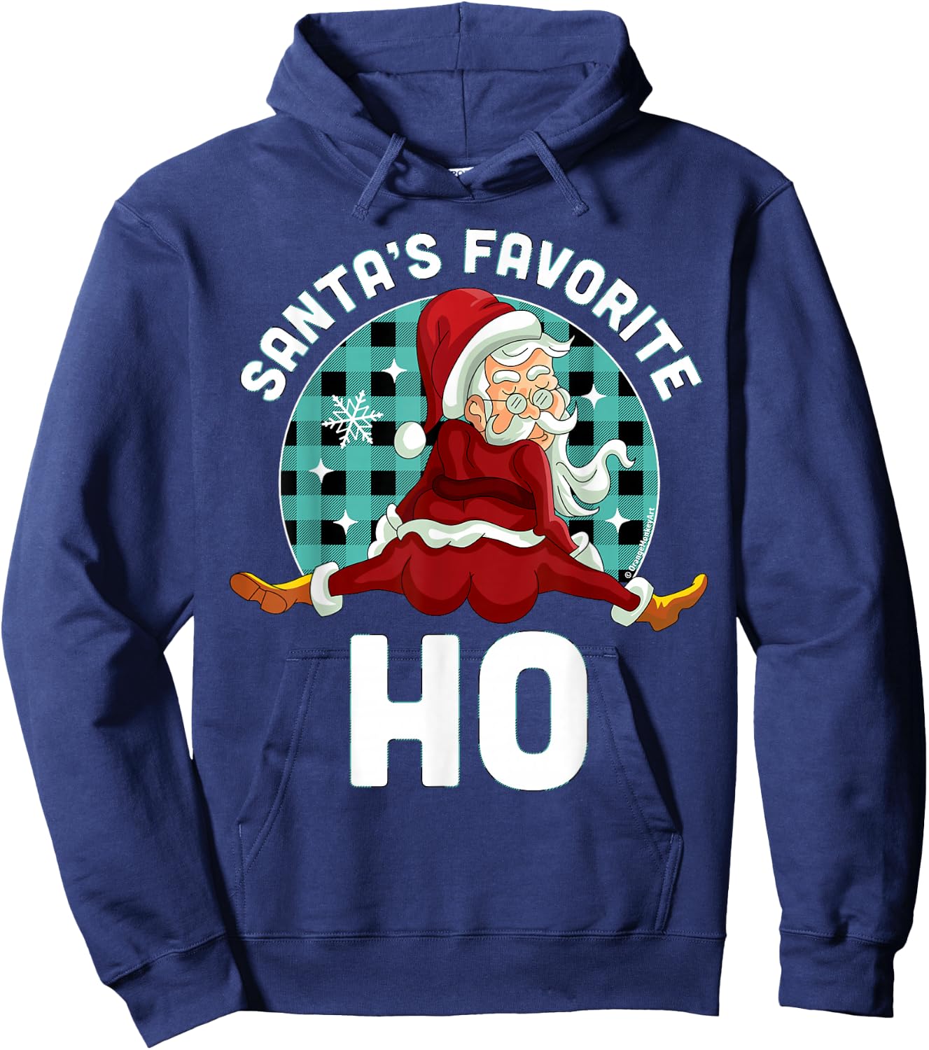 Santa's Favorite Ho - Xmas Naughty Santa Christmas Pajama Hoodie - Hoodie | Navy