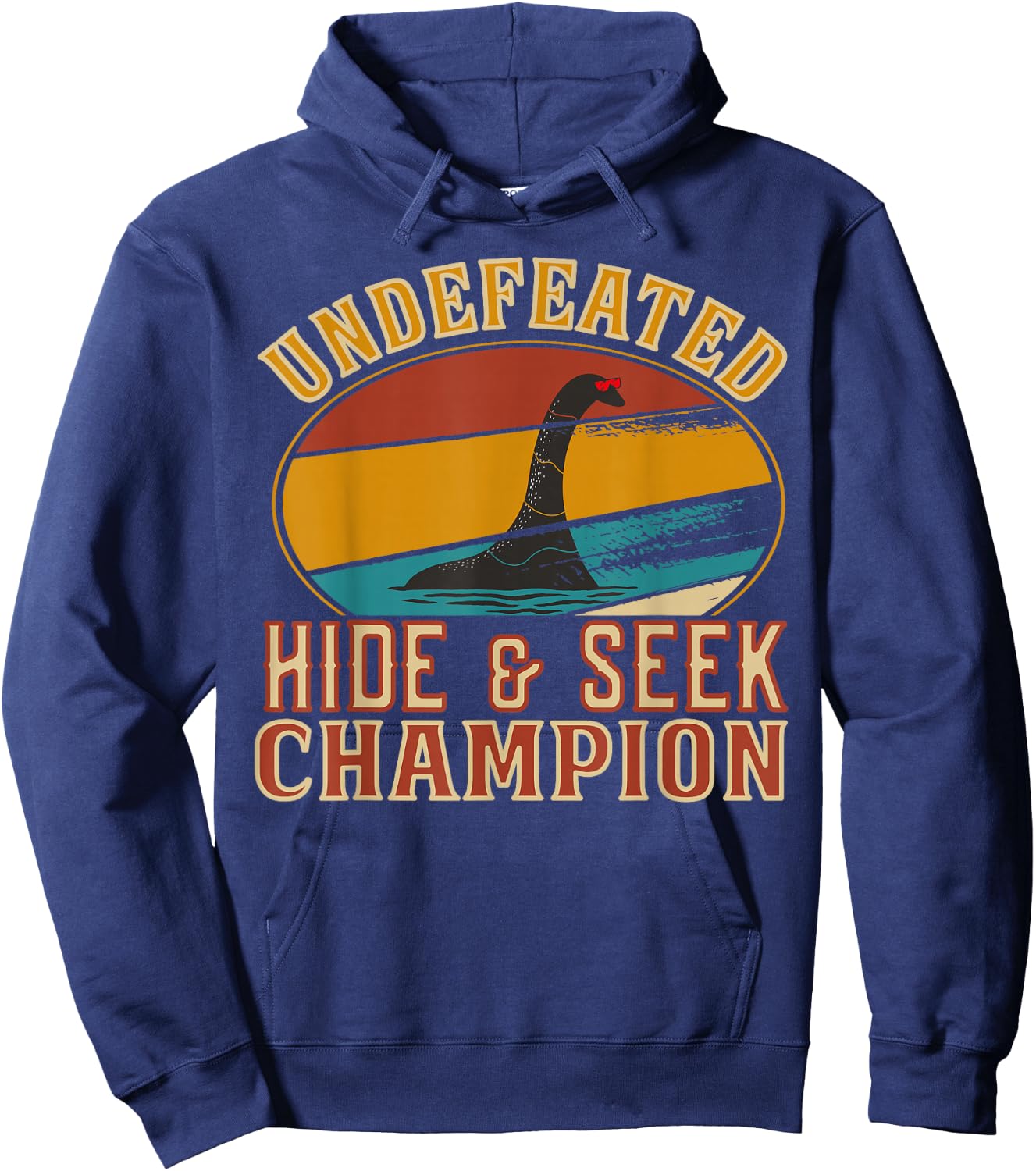 Nessie Undefeated Hide and Seek Champion - Funny Nessie Hoodie - Hoodie | Navy