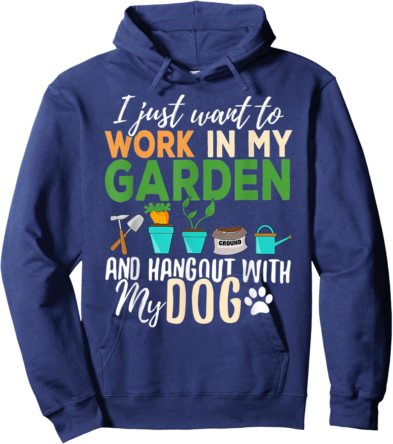 Gardening Dog Lover Gardener Garden Pet Gift Plants Hoodie - Hoodie | Navy