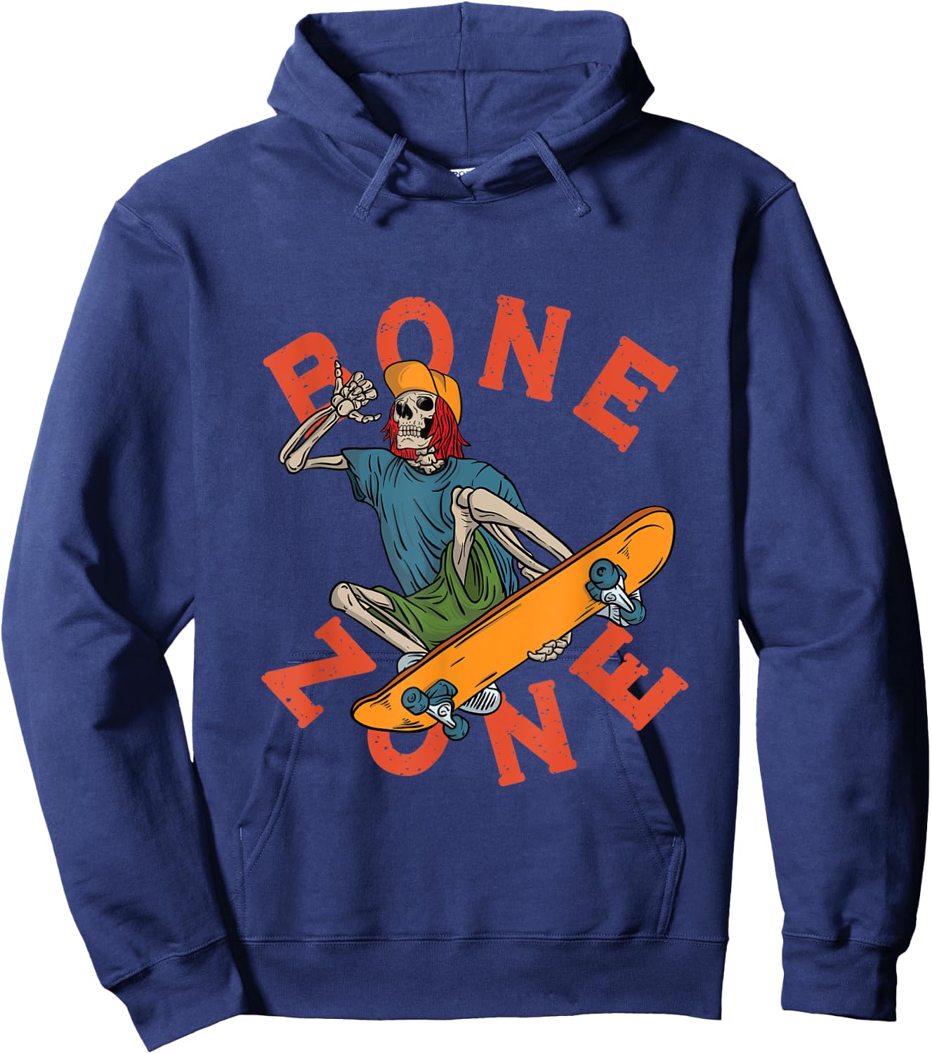 Funny Urban Skeleton Bone Zone Skateboarder Grunge Tricks Hoodie - Hoodie | Navy