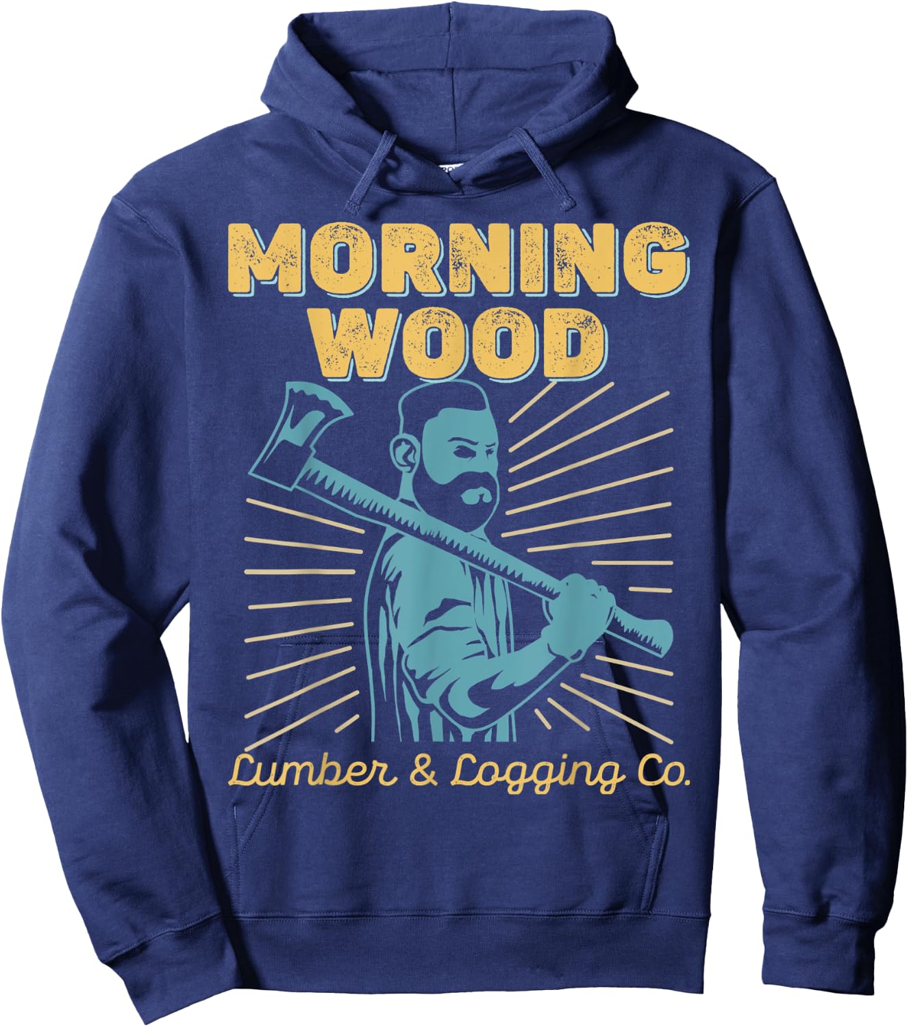 Morning Wood Logging and Lumber pun - Fun lumberjack design Hoodie - Hoodie | Navy