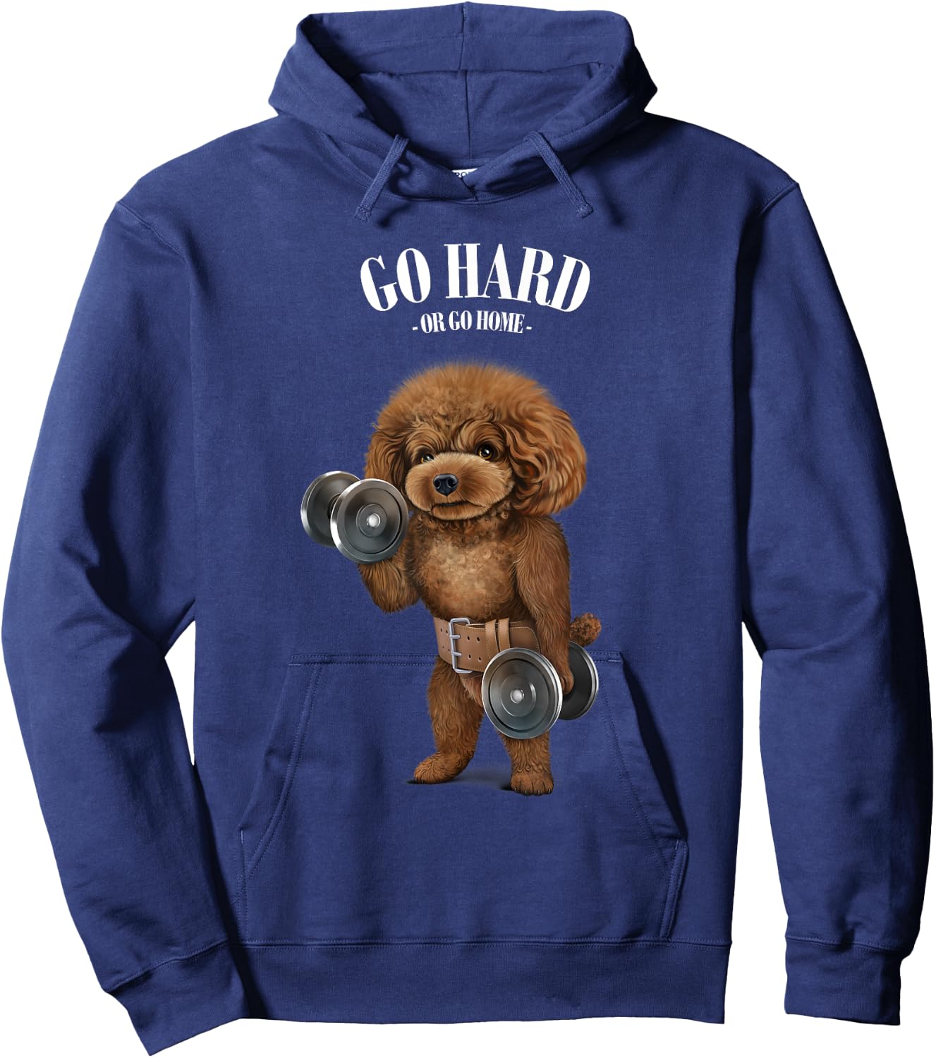 Fox Republic Design Women's Black Poodle Dog Muscle Training Hoodie - Hoodie | Navy