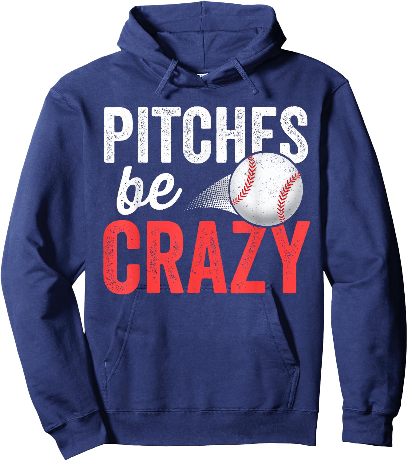 Pitches Be Crazy Baseball Funny Pun Mom Dad Adult Hoodie - Hoodie | Navy