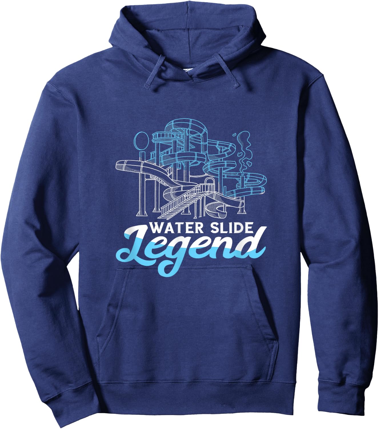 Water Slide Legend Waterslides Aqua Park Swimmer Waterpark Hoodie - Hoodie | Navy