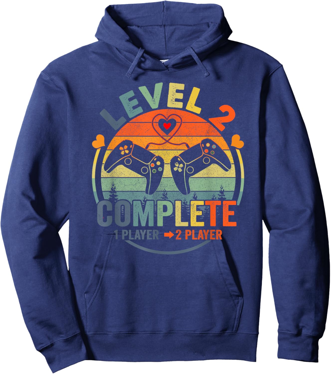 Gamer 2nd Wedding Anniversary Level 2 Complete Anniversary Hoodie - Hoodie | Navy
