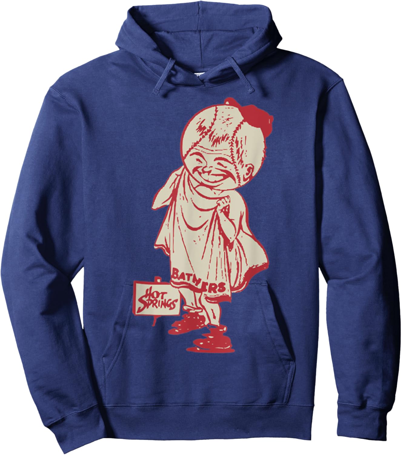 HOT SPRINGS BATHERS BASEBALL VINTAGE round neck Hoodie - Hoodie | Navy