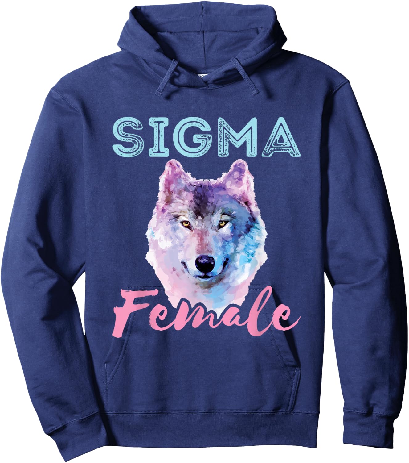 Sigma Female Lone Loner Wolf Individualist Meme Graphic Hoodie - Hoodie | Navy