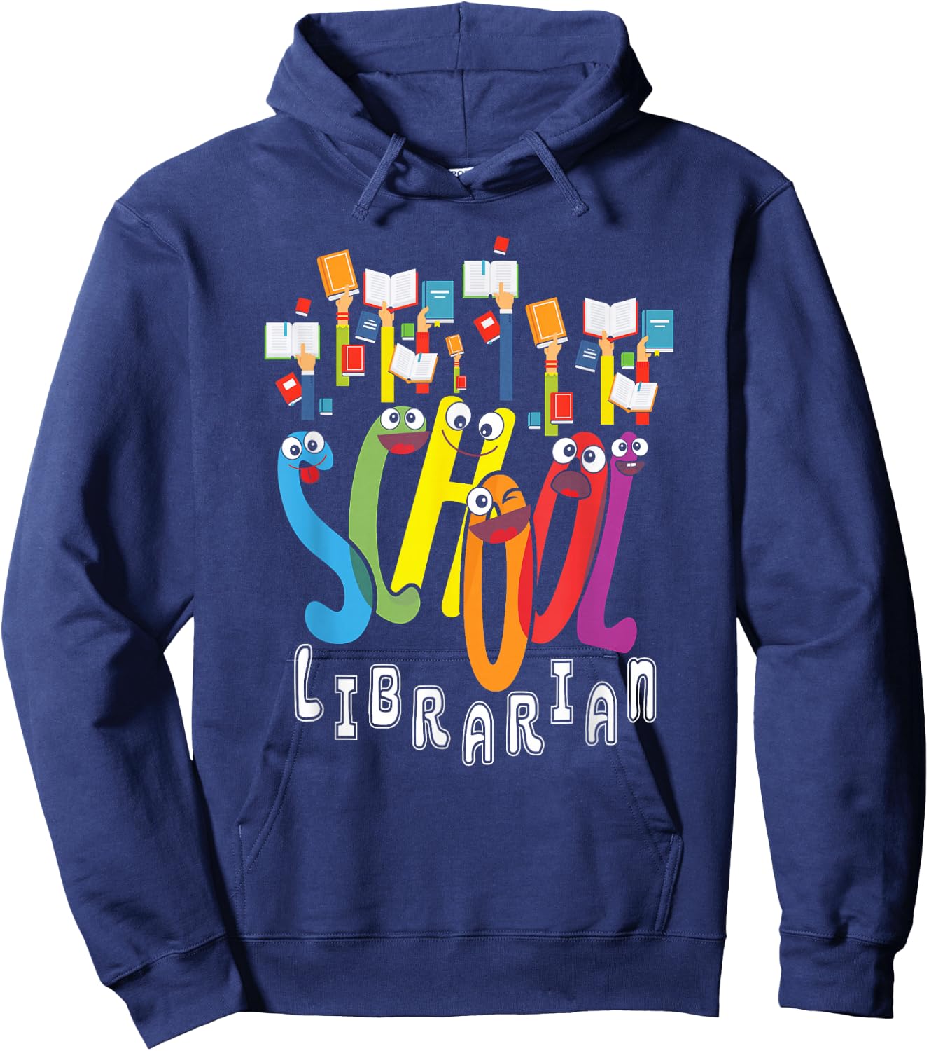 Elementary And Middle School Librarian Hoodie - Hoodie | Navy