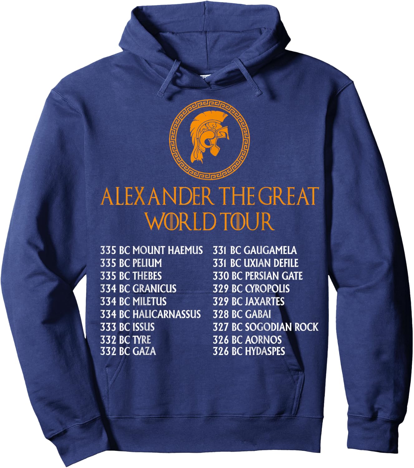 Ancient Greek History, Alexander The Great World Tour Small Hoodie - Hoodie | Navy