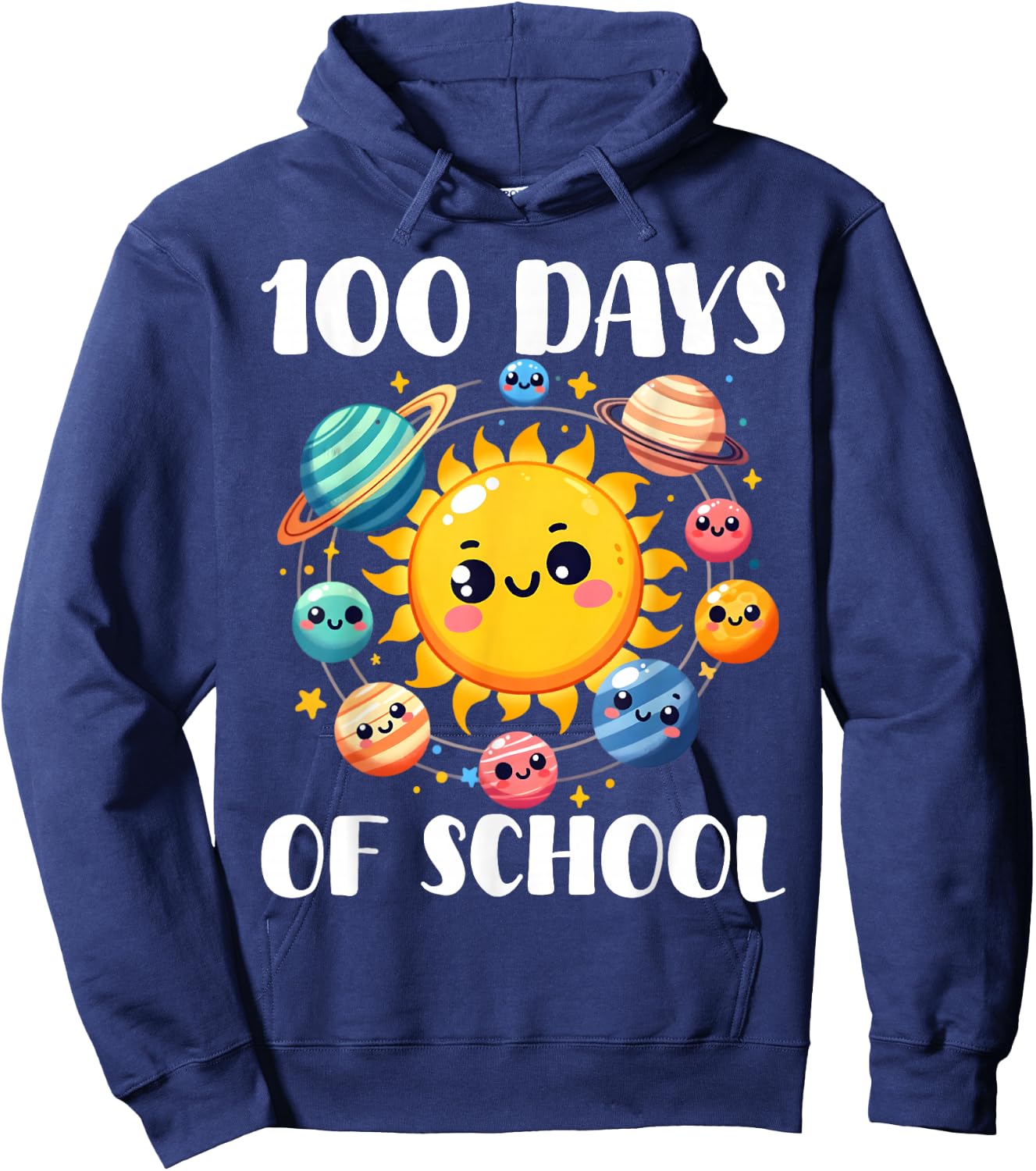 100 Days of School Astronaut Planet 100th Day of School Boys Hoodie - Hoodie | Navy