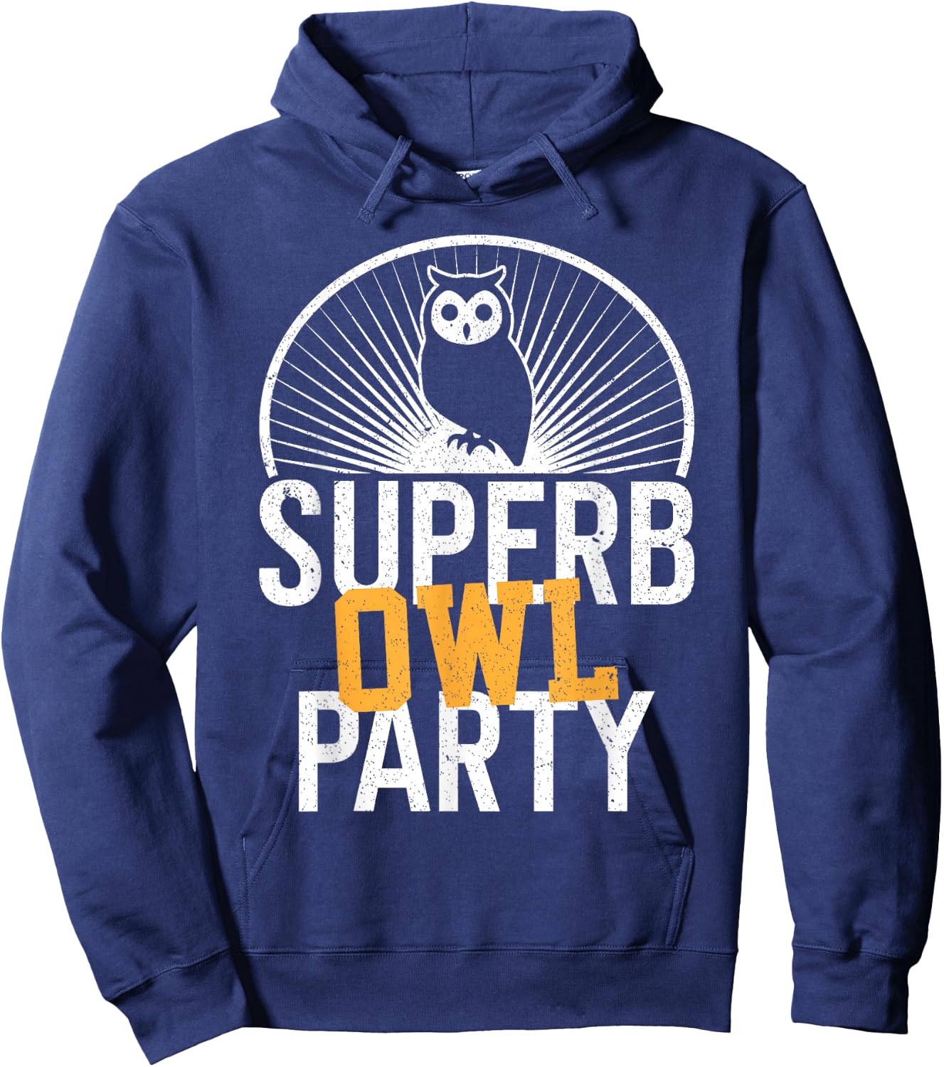 Superb Owl Party, Dad Joke, Pun, Funny Owl Hoodie - Hoodie | Navy