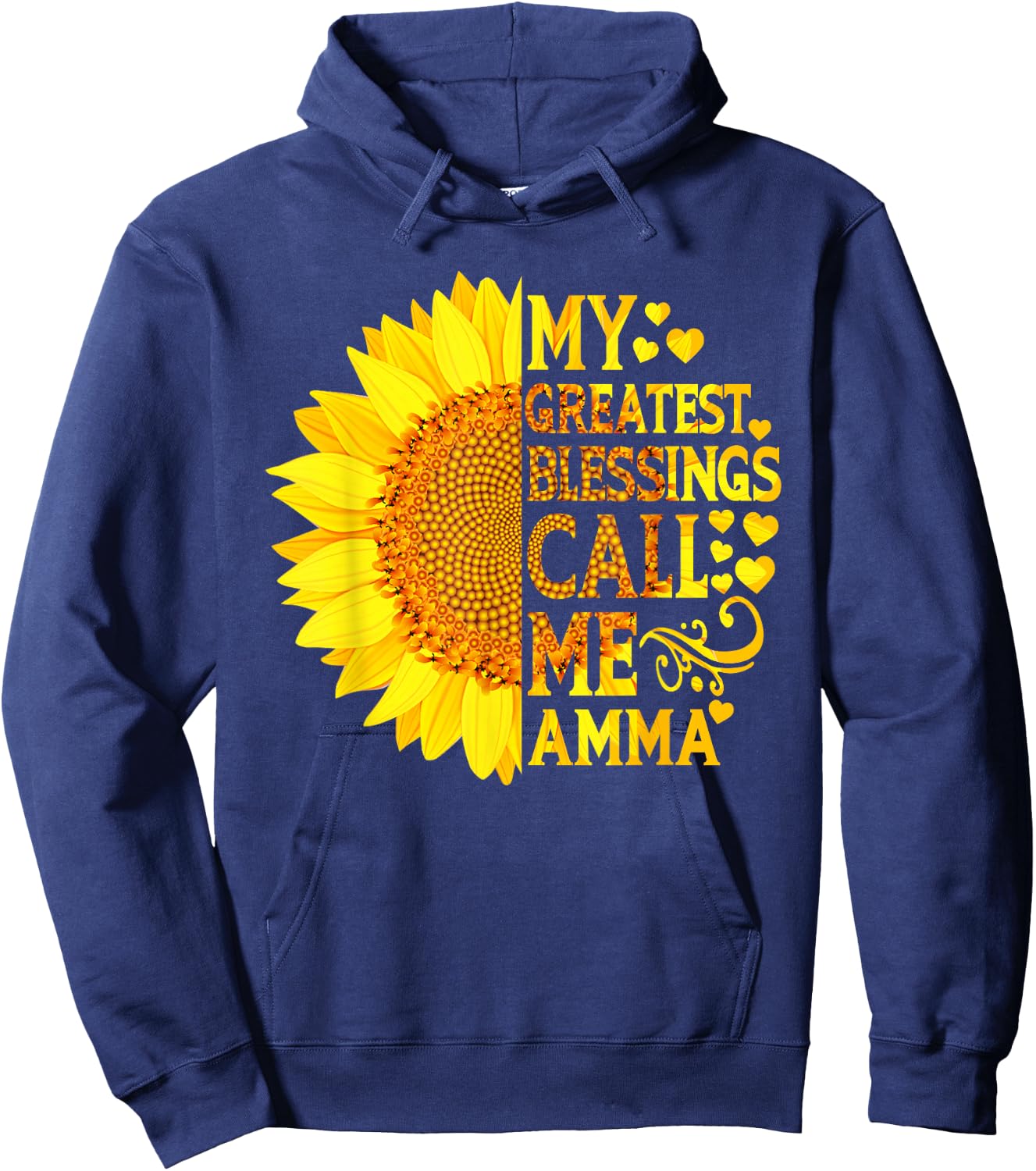 My Greatest Blessings Call Me Amma Shirt Funny Mother's Day Hoodie - Hoodie | Navy