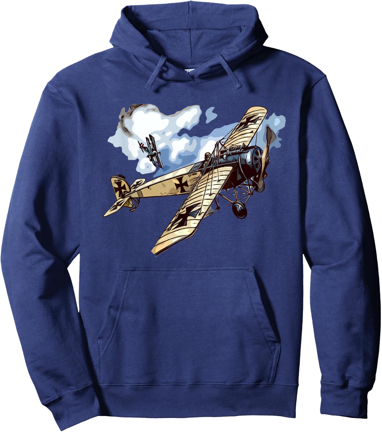 World War Air Combat German Biplane Hoodie - Hoodie | Navy