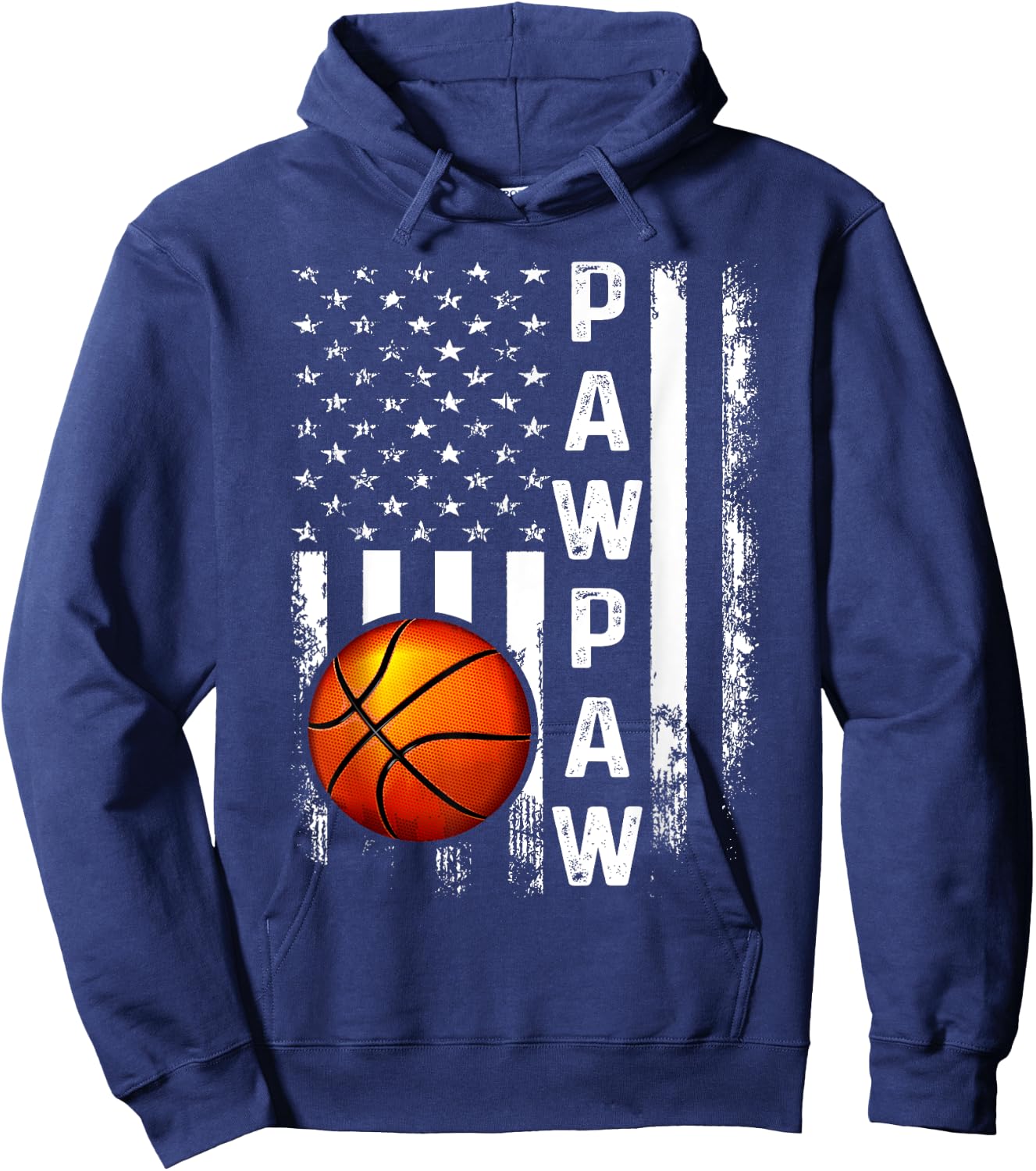 Basketball Pawpaw American Flag Vintage Christmas Xmas Hoodie - Hoodie | Navy