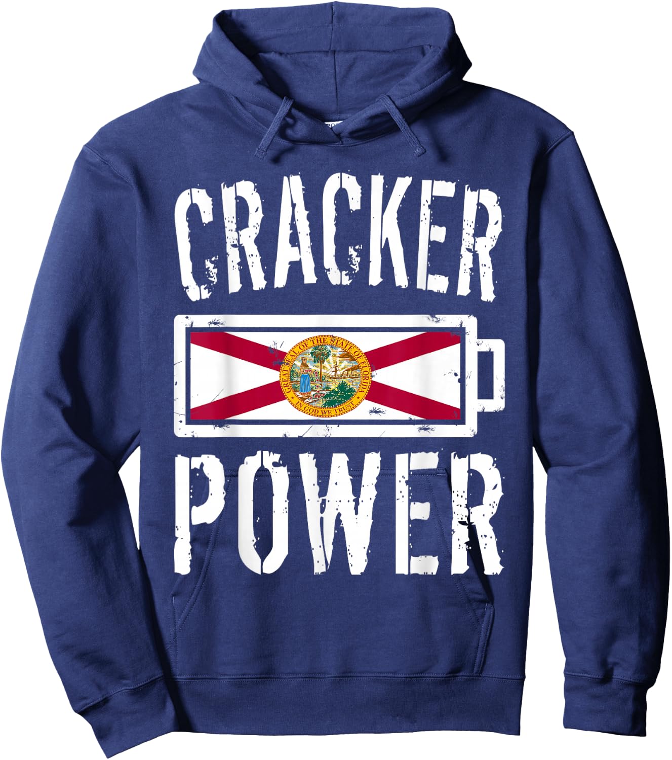Florida Flag | Cracker Power Battery Proud Hoodie - Hoodie | Navy