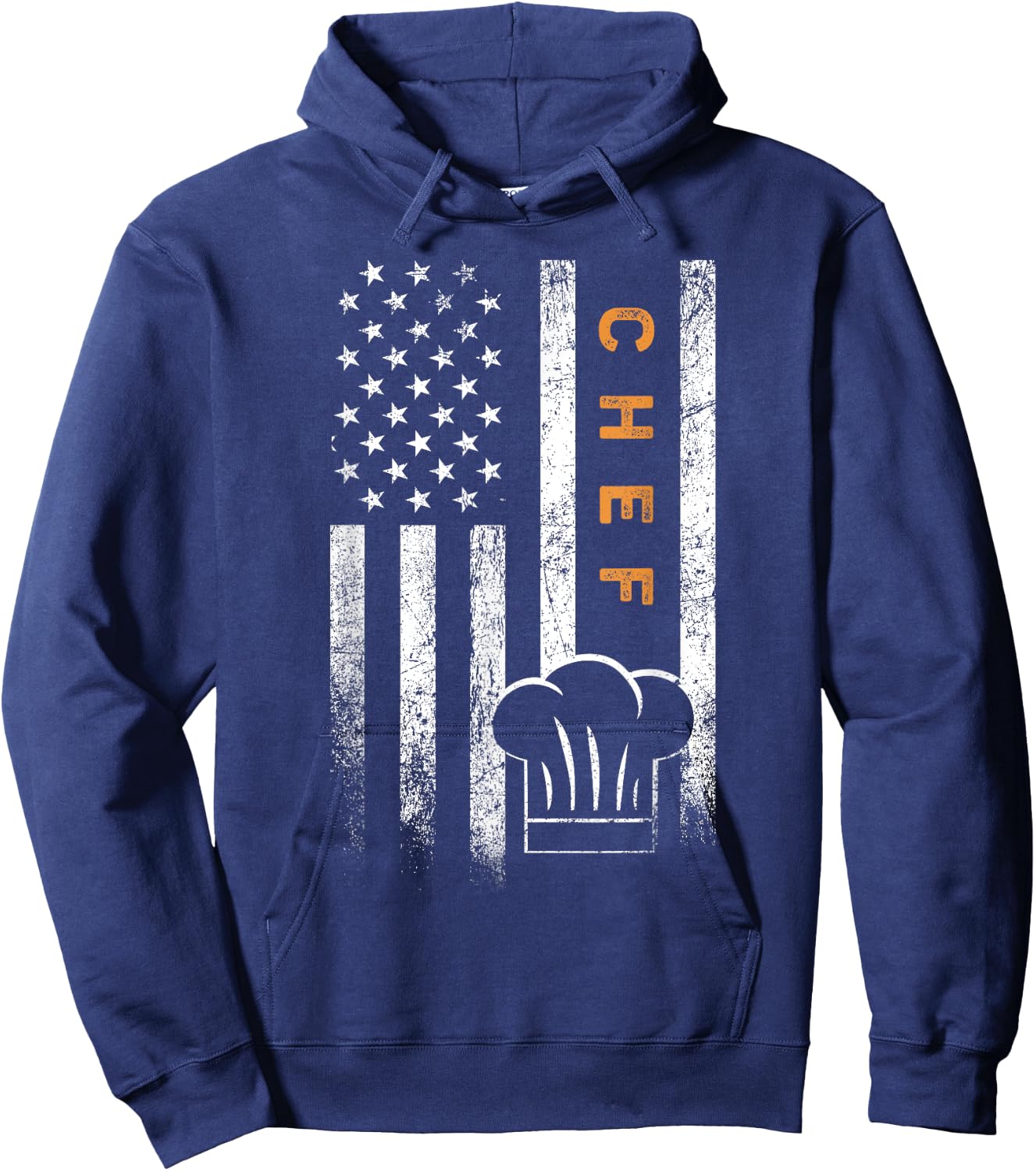 Chef American Flag Design Cook Cooking Women Men Hoodie - Hoodie | Navy