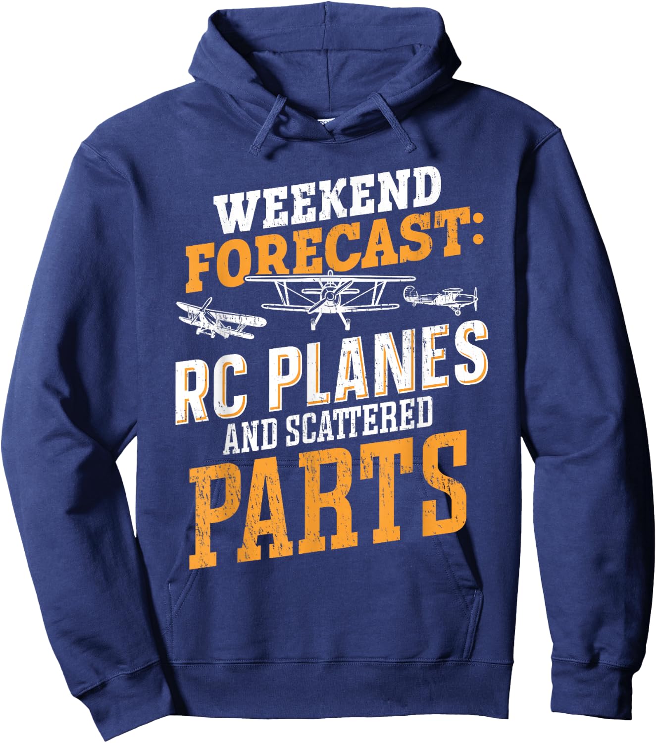 Weekend forecast RC Planes and Scattered Parts RC Airplane Hoodie - Hoodie | Navy