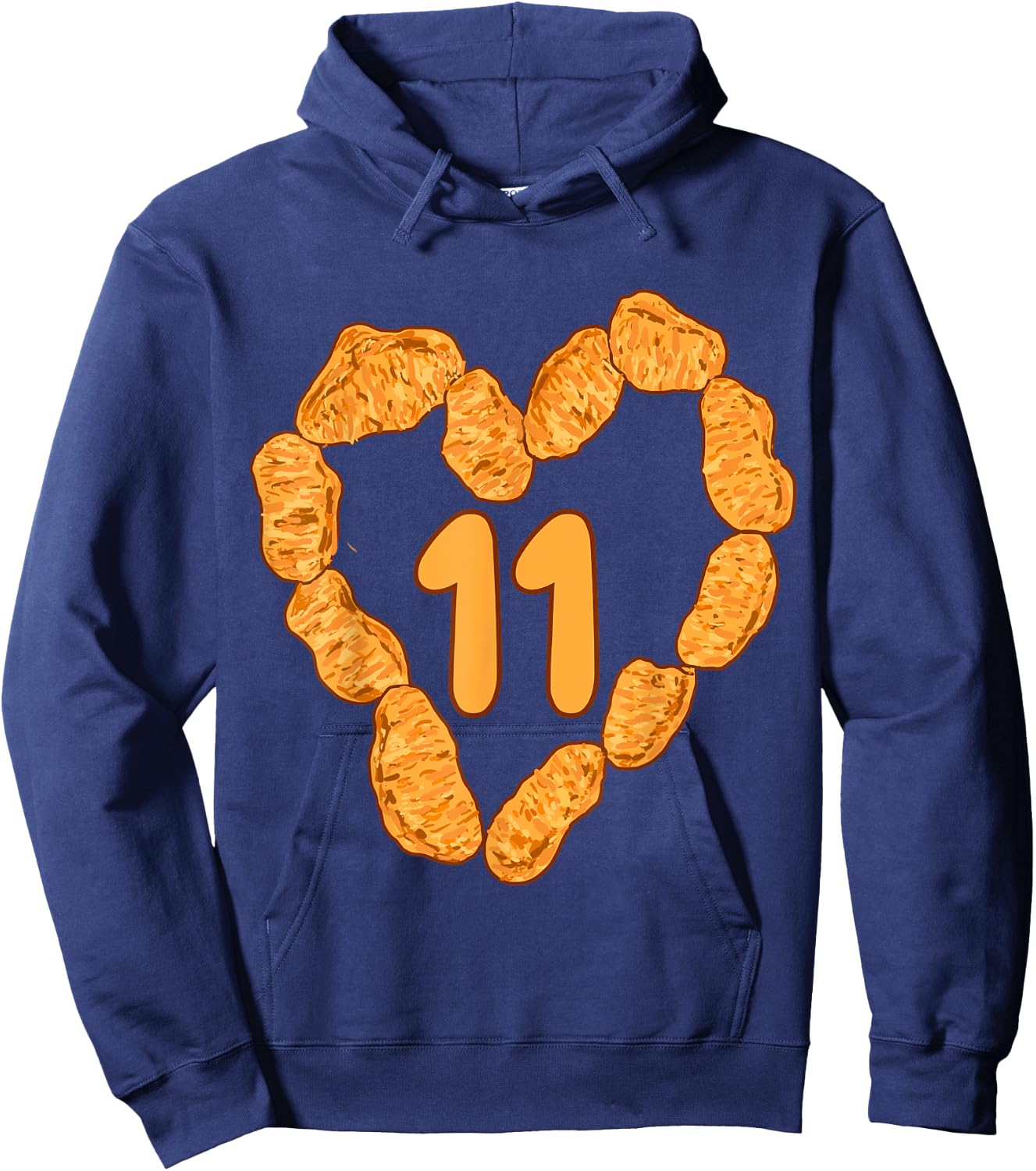 11th Birthday Chicken Nuggets Funny Food for 11 Years Old Hoodie - Hoodie | Navy