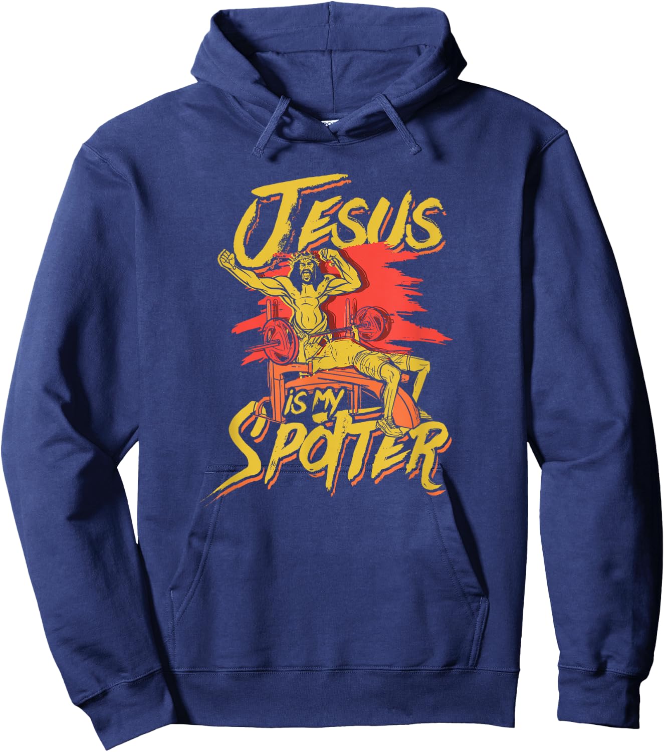 Jesus is my spotter -Jesus lifting and bodybuilding training Hoodie - Hoodie | Navy