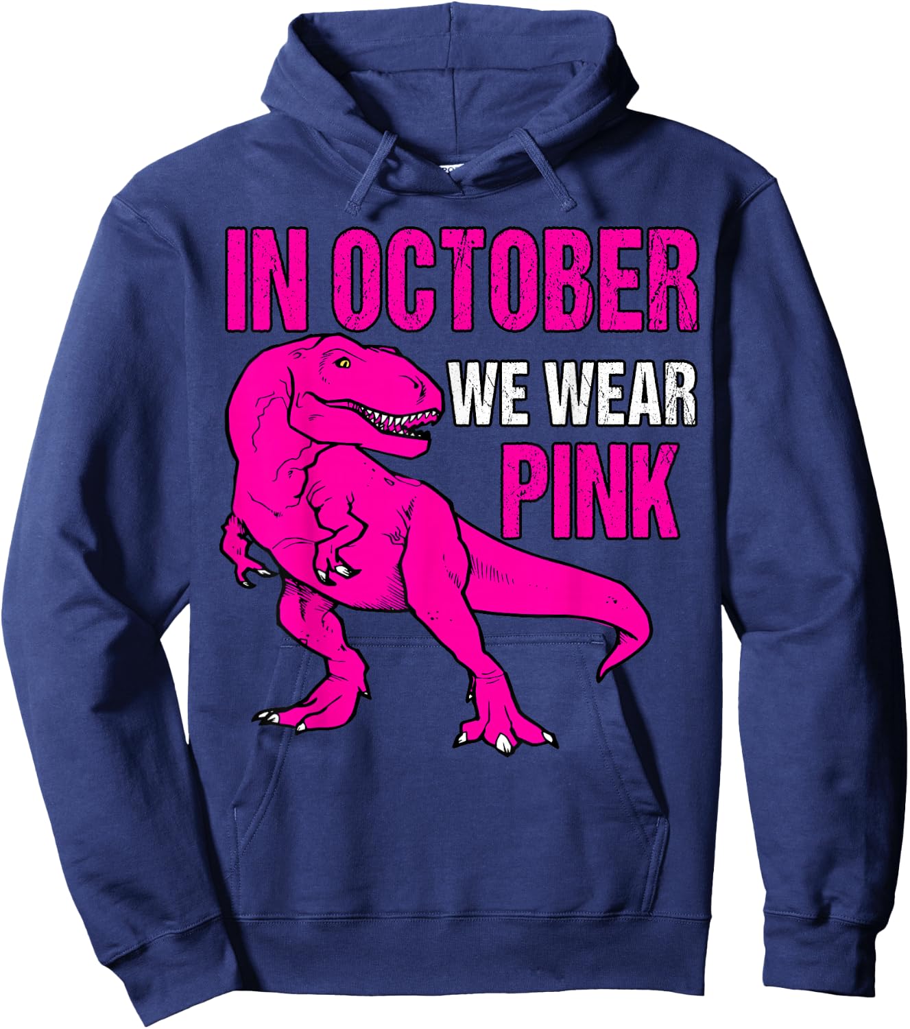 In October We Wear Pink Breast Cancer Awareness Kids Boys Hoodie - Hoodie | Navy