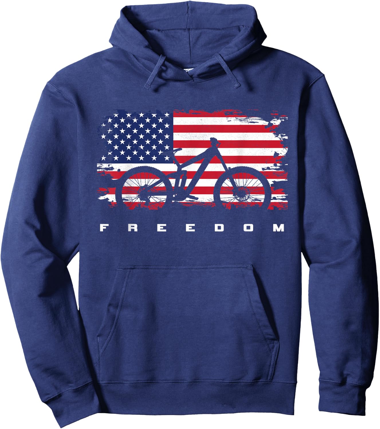 American Flag MTB Mountain Bike Apparel - Mountain Bike Hoodie - Hoodie | Navy