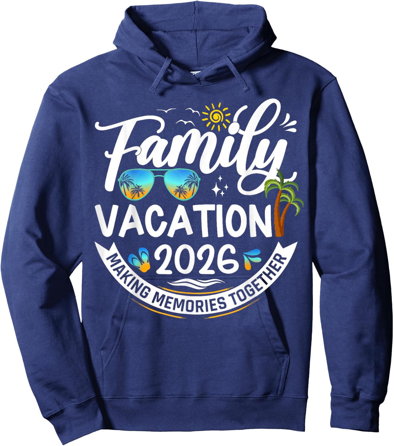 Family Vacation 2026 Beach Matching Summer Vacation 2026 Hoodie - Hoodie | Navy