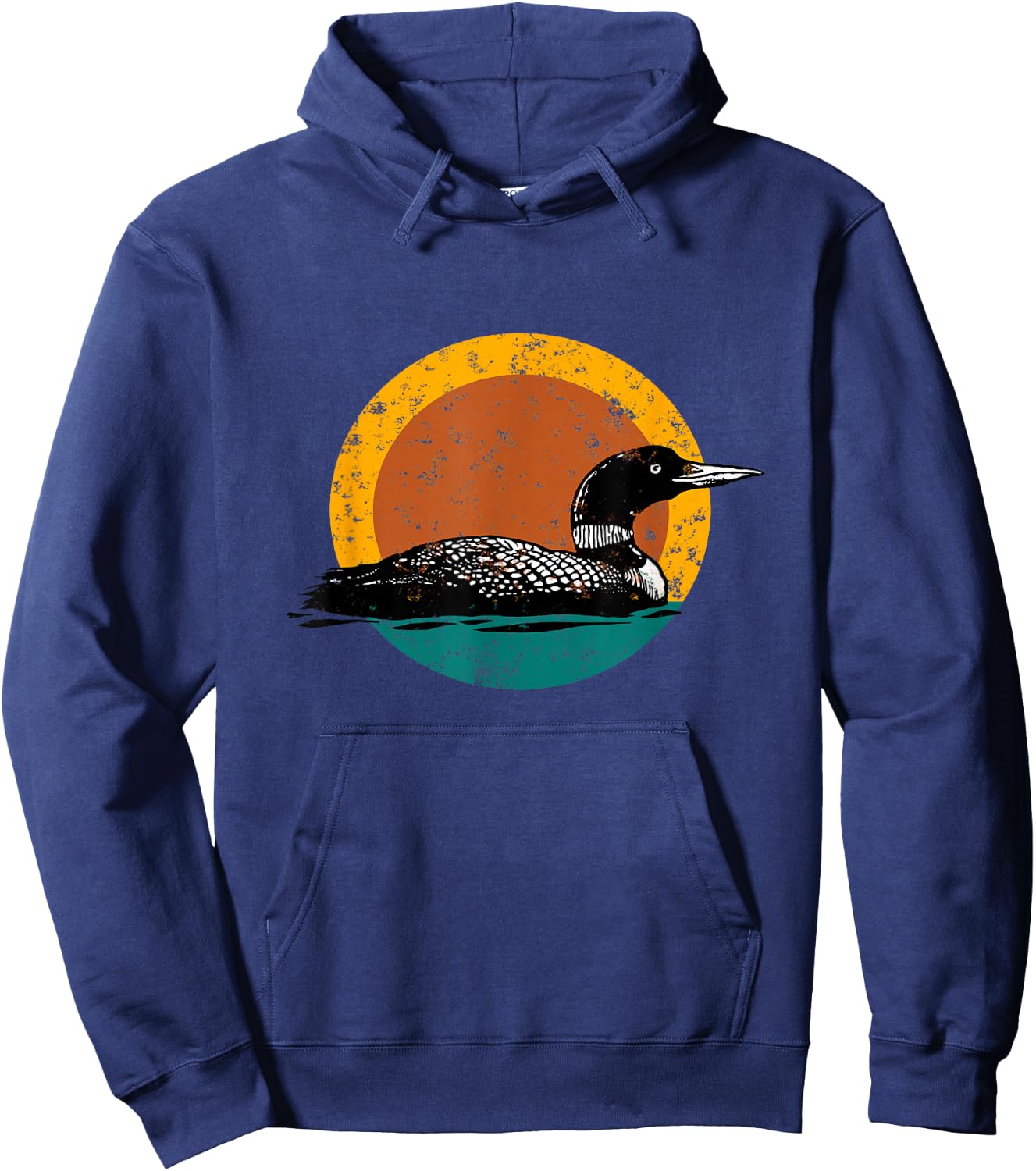 Faded Loon Earthy Design with Retro Colors Hoodie - Hoodie | Navy