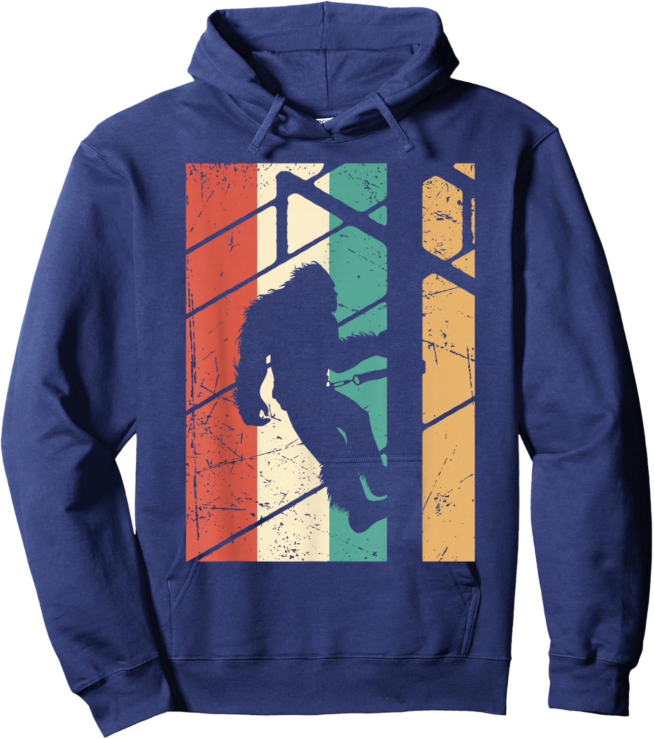 Vintage Bigfoot Lineman Electrician Sasquatch Lineworker Hoodie - Hoodie | Navy