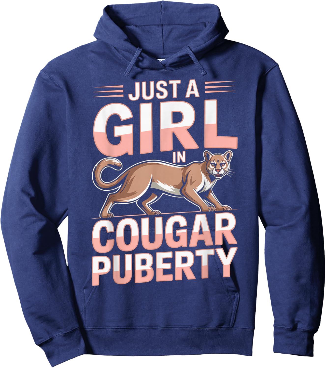 Funny Menopause Perimenopause Cougar Puberty 50th Birthday Hoodie - Hoodie | Navy