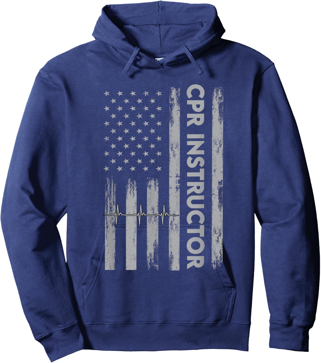 USA Flag CPR Instructor Outfit AED First Aid America Hoodie - Hoodie | Navy