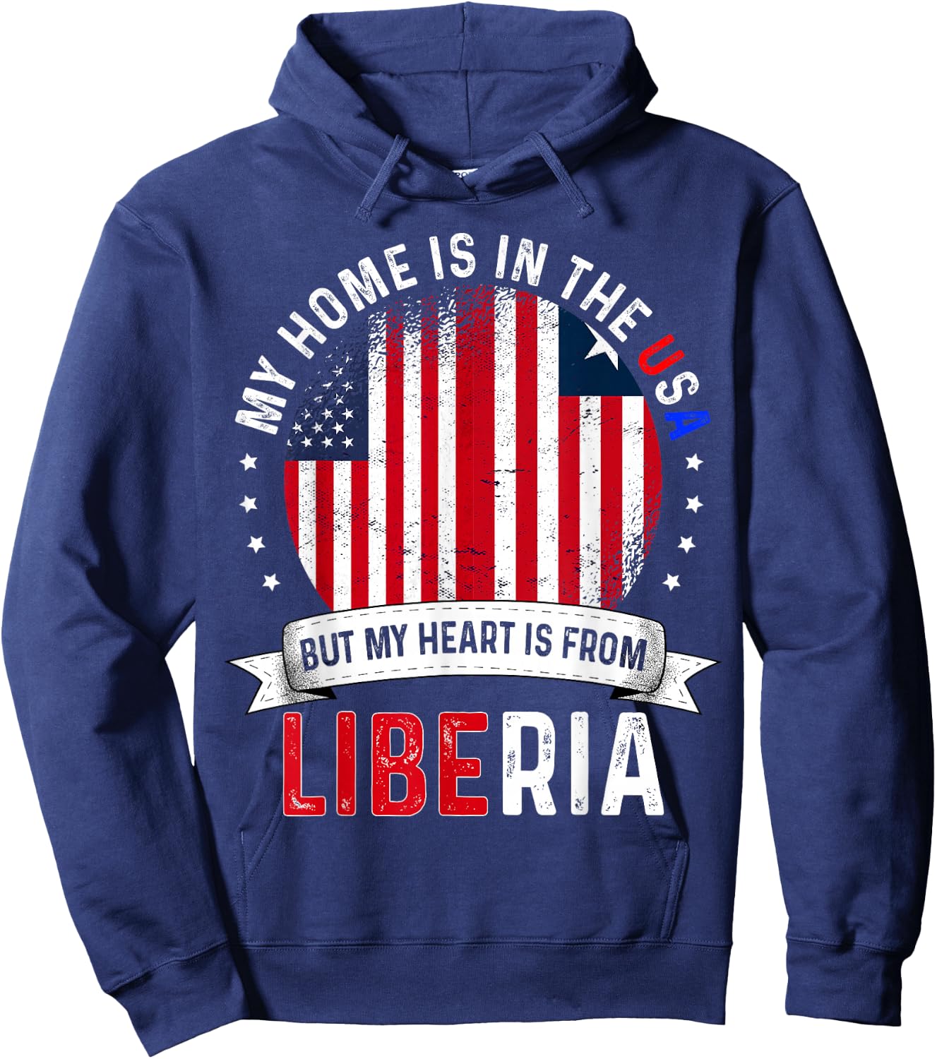 Liberian American Patriot Heart is from Liberia Flag Hoodie - Hoodie | Navy