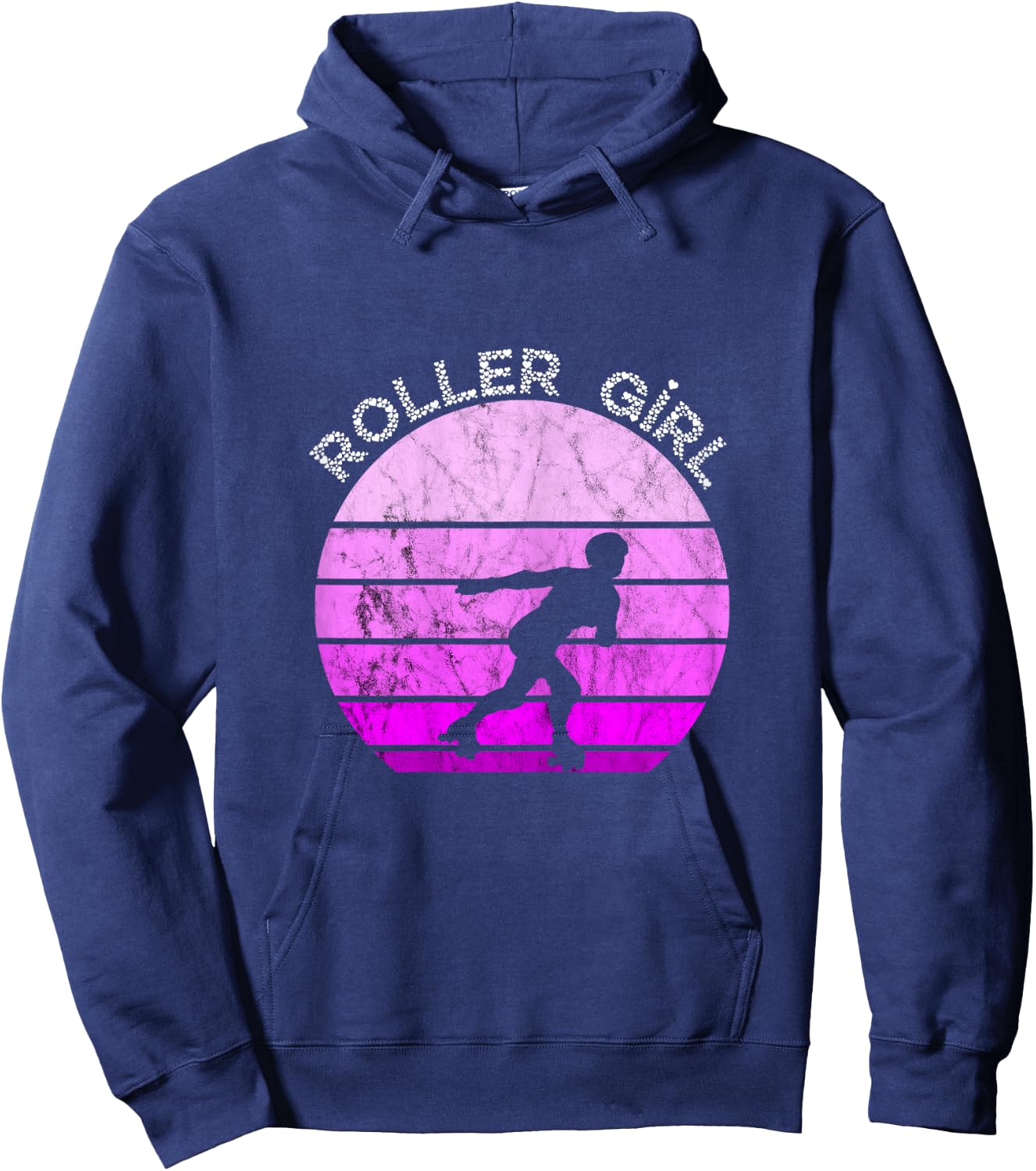 Roller Skates Girls Retro Vintage Roller Skating Inline Skater Hoodie - Hoodie | Navy