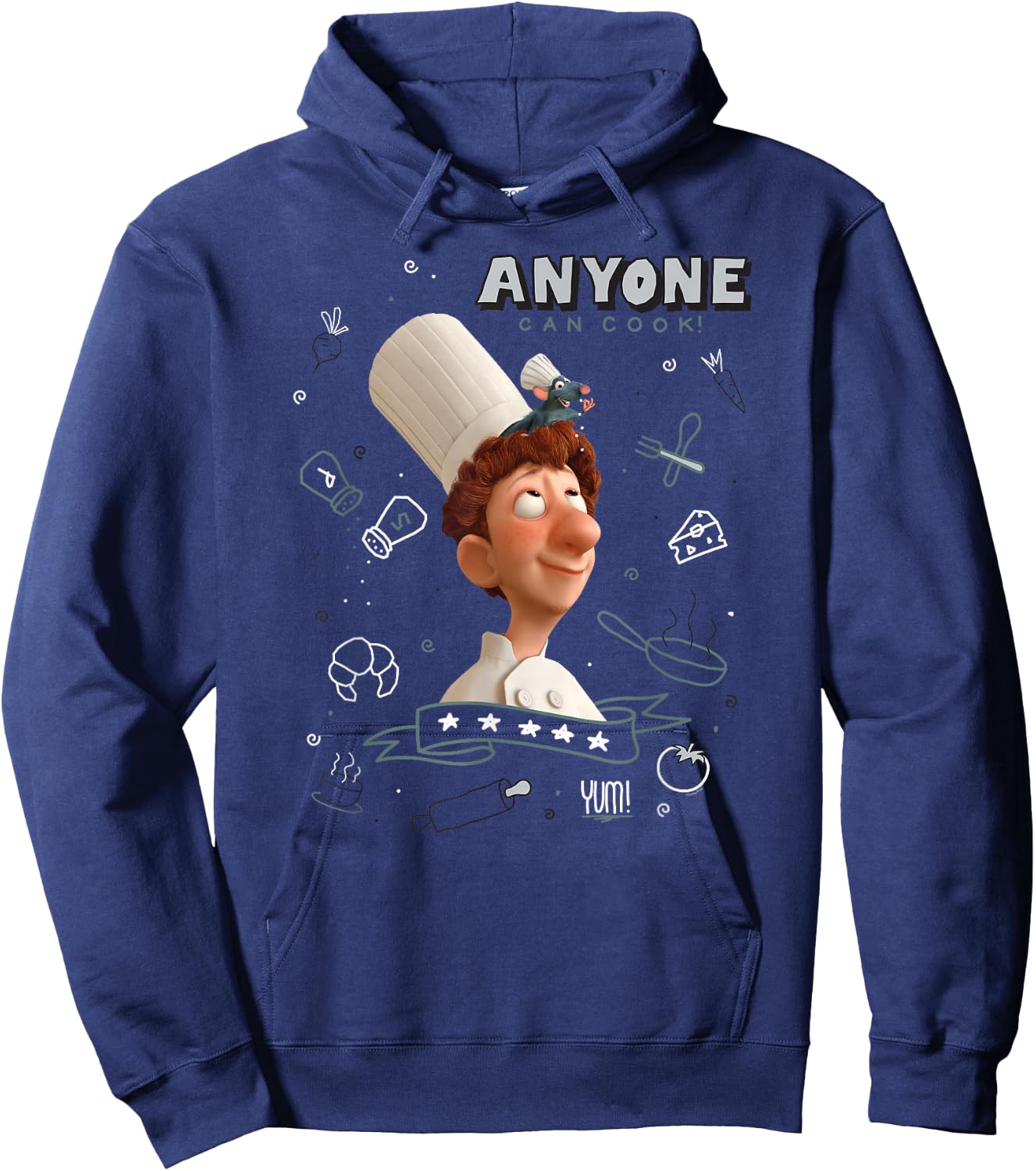 Disney Pixar Ratatouille Remy & Linguini Anyone Can Cook Hoodie - Hoodie | Navy