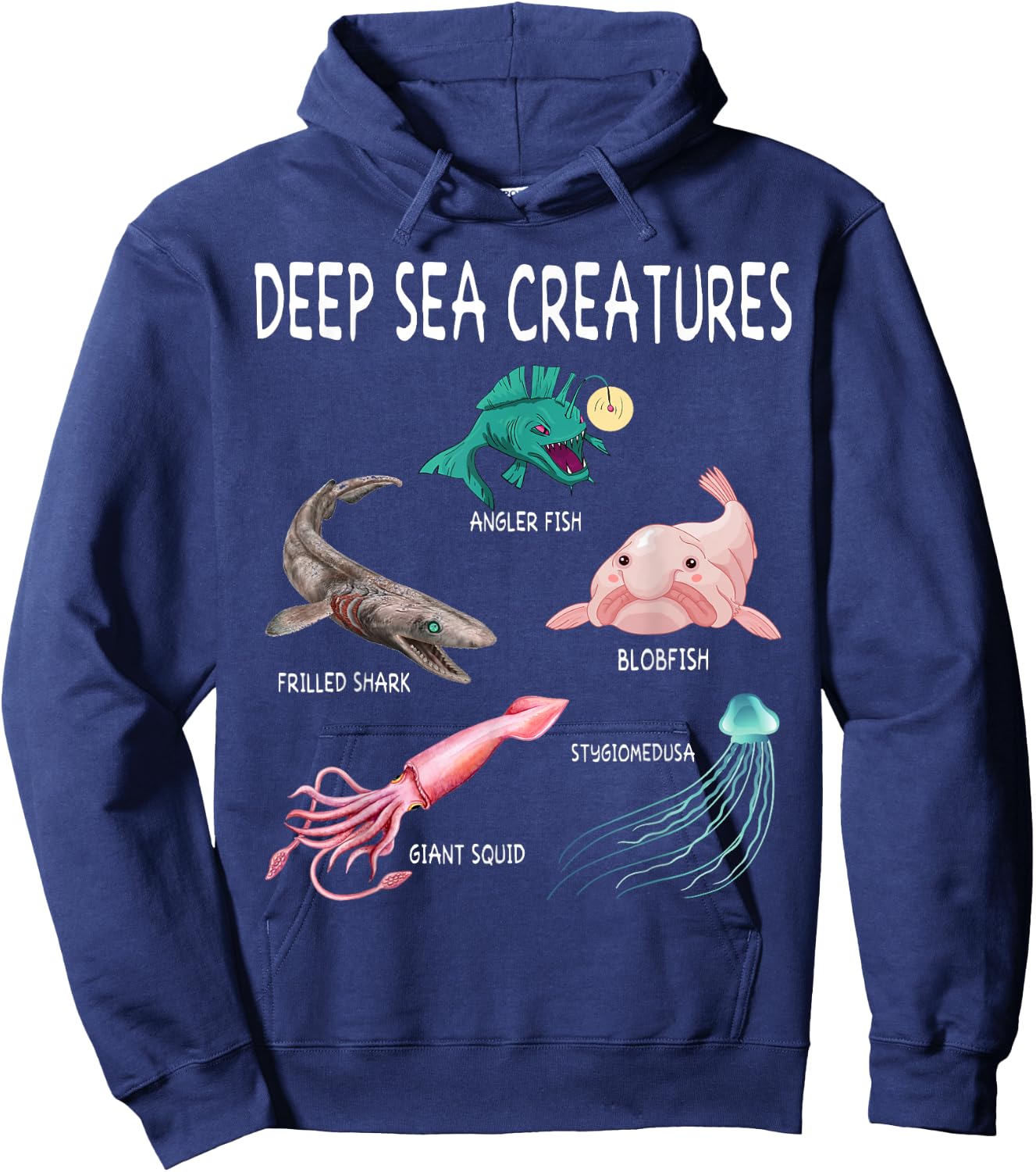 Deep Sea Creatures Educational Future Marine Biologist Hoodie - Hoodie | Navy