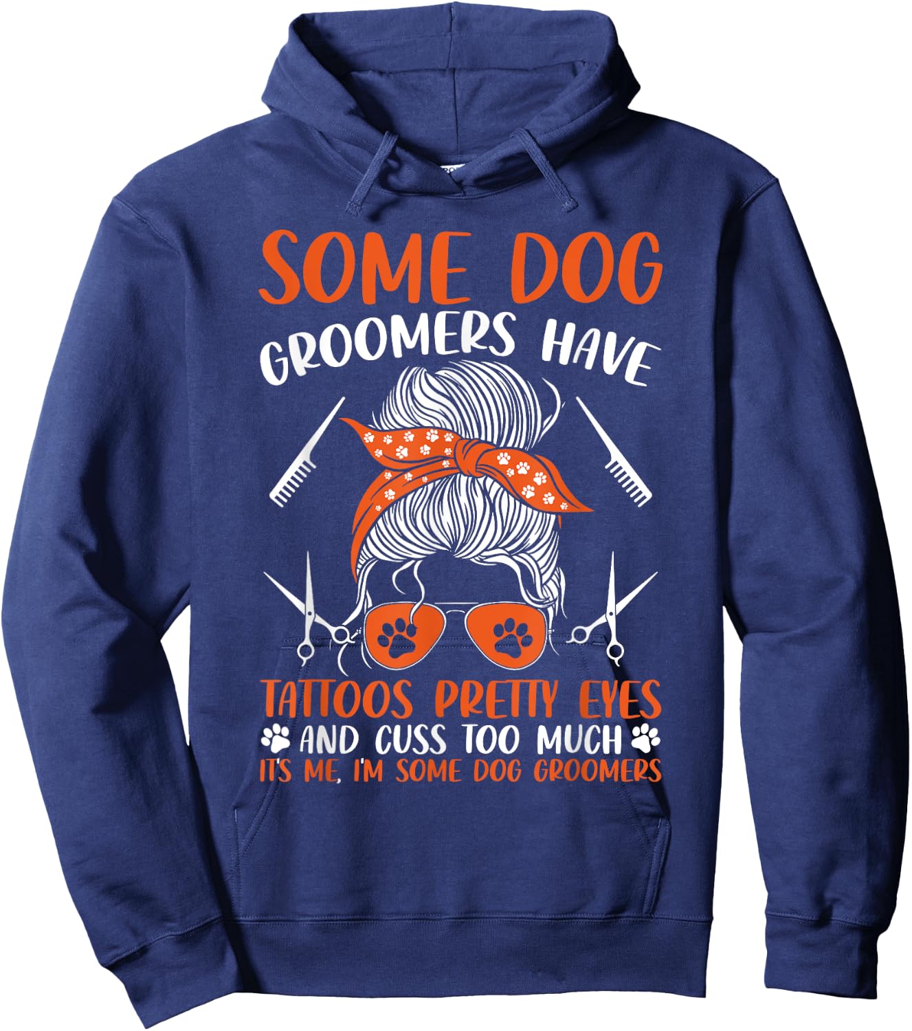 Dog Groomers Have Tattoos Dog Grooming Funny Pet Groomer Hoodie - Hoodie | Navy