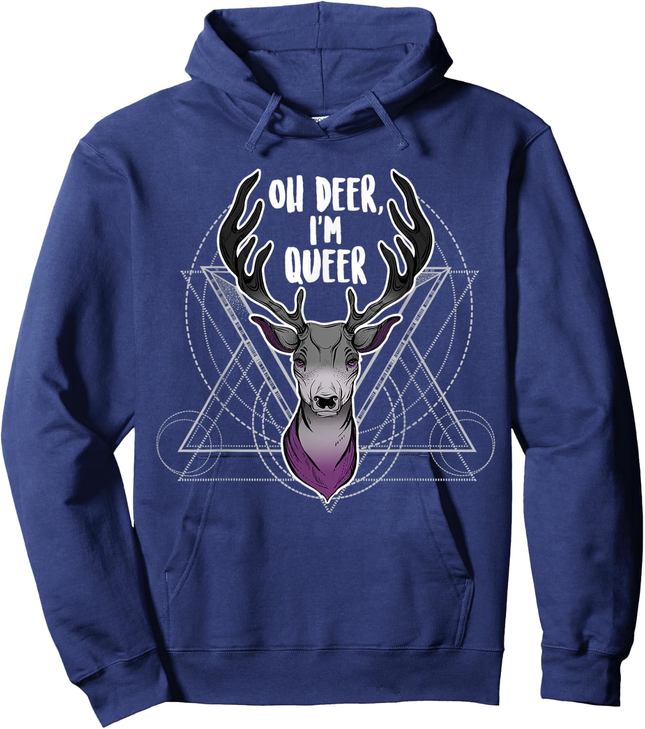 Asexual Oh Deer I'm Queer, Ace Pride Flag LGBT Festival Gay Hoodie - Hoodie | Navy