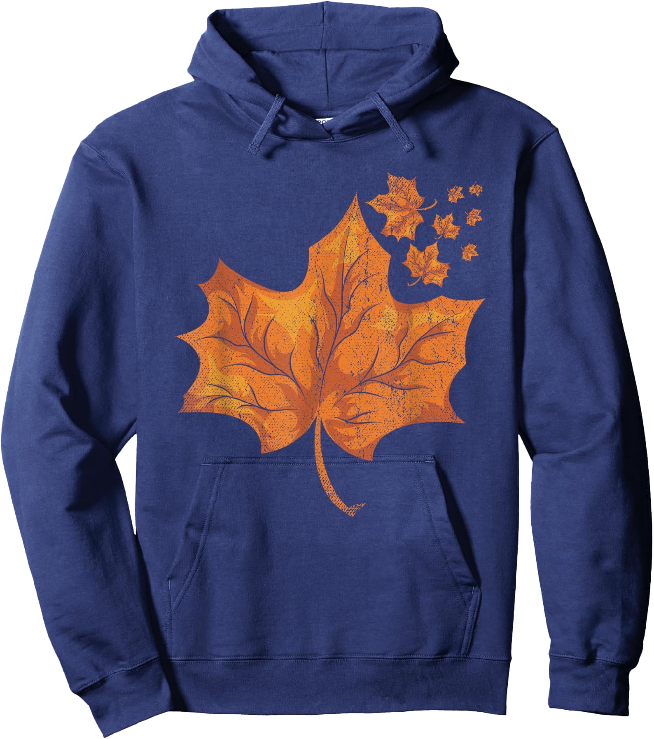 Colorful Autumn Maple Leaf Forest Thanksgiving Fall Hoodie - Hoodie | Navy