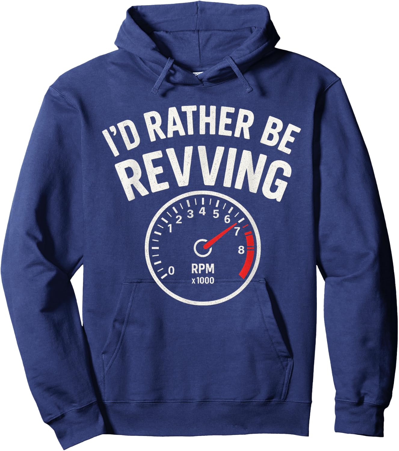 I’d Rather Be Revving - Car Guy Muscle Car Enthusiast Hoodie - Hoodie | Navy