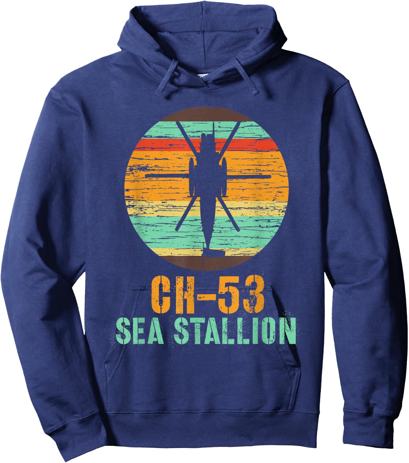 Vintage CH-53 Sea Stallion Helicopter Military Shirt Hoodie - Hoodie | Navy
