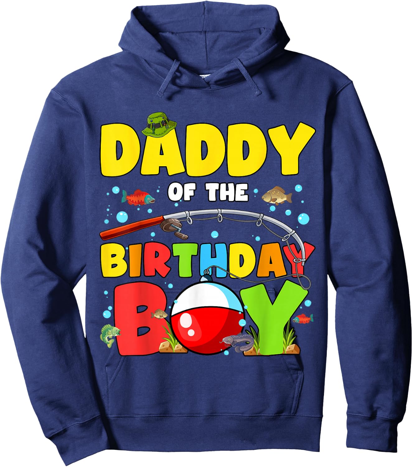 Daddy Of The Birthday Boy Fishing O-Fish-Ally Family Party Hoodie - Hoodie | Navy