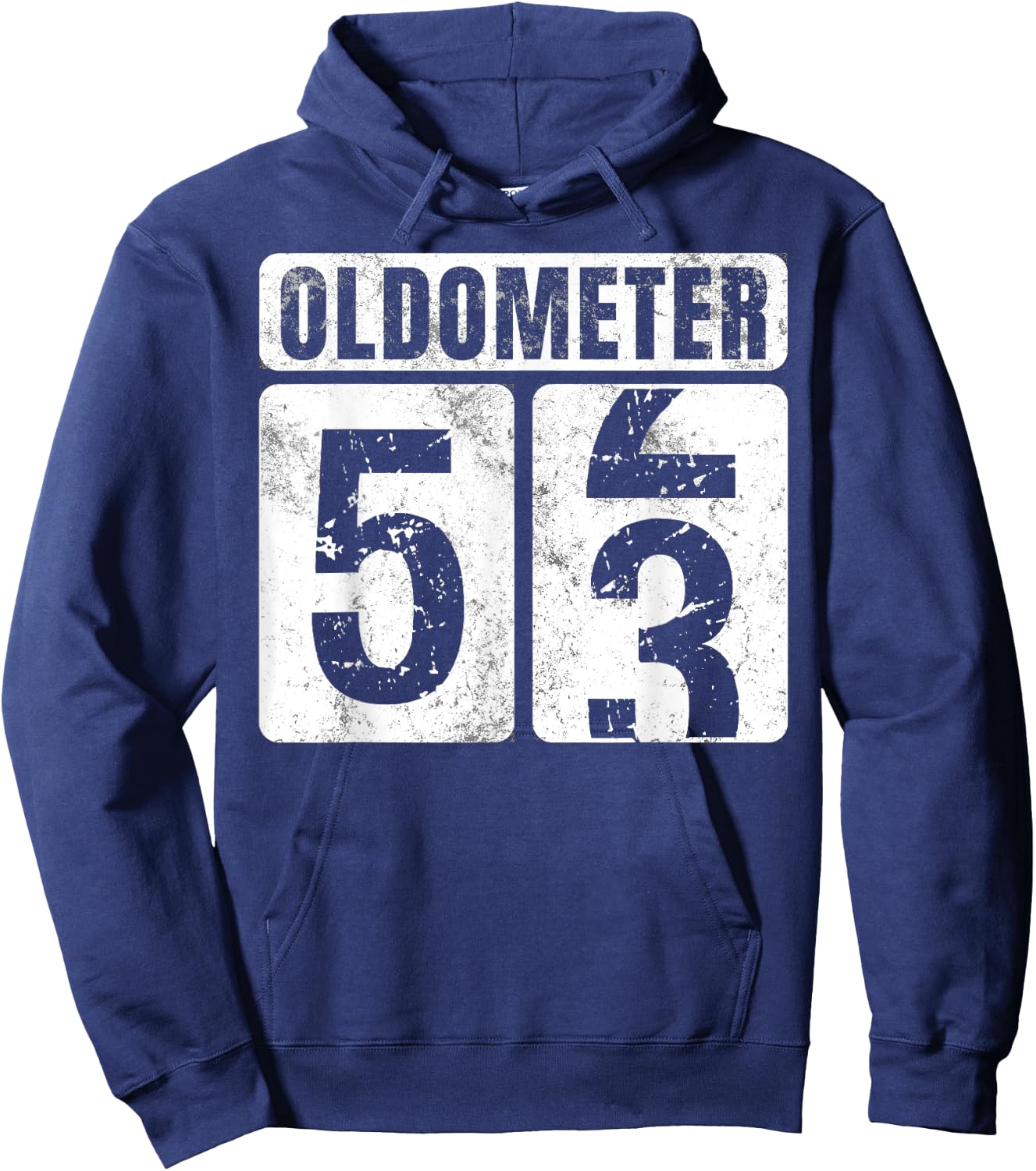 Oldometer 53 Shirt Vintage Funny 53rd Birthday Gift Hoodie - Hoodie | Navy