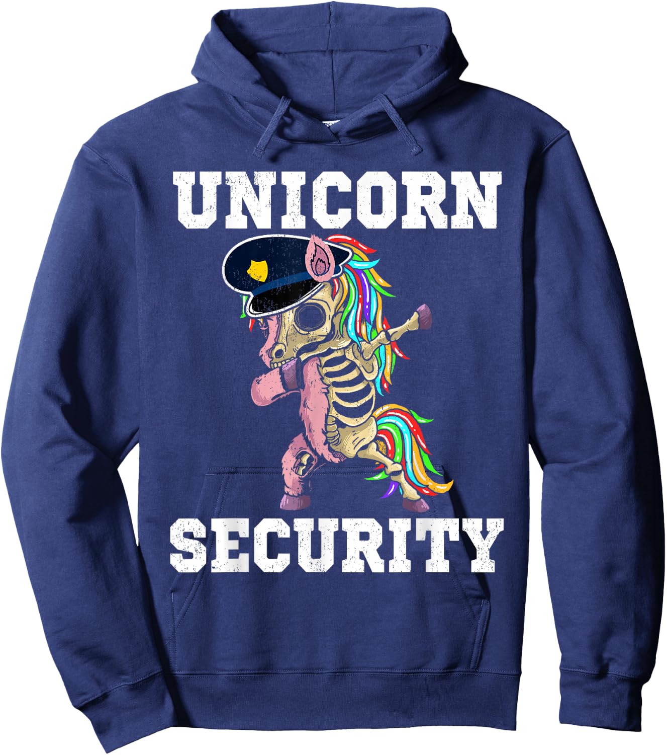 Unicorn Security Funny Unicorn Skeleton Dabbing Family Group Hoodie - Hoodie | Navy